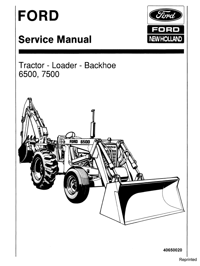 FORD NEW HOLLAND 6500 7500 BACKHOE LOADER TRACTOR