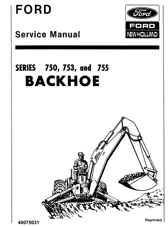 FORD NEW HOLLAND 750 753 755 BACKHOE LOADER TRACTOR