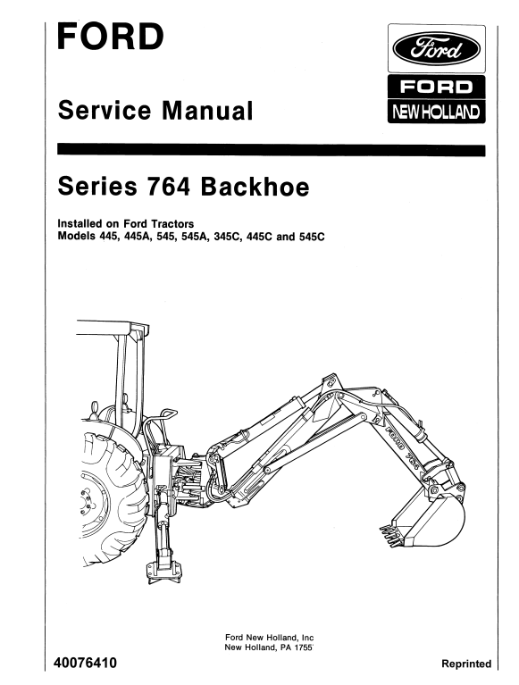 FORD NEW HOLLAND 764 BACKHOE LOADER TRACTOR