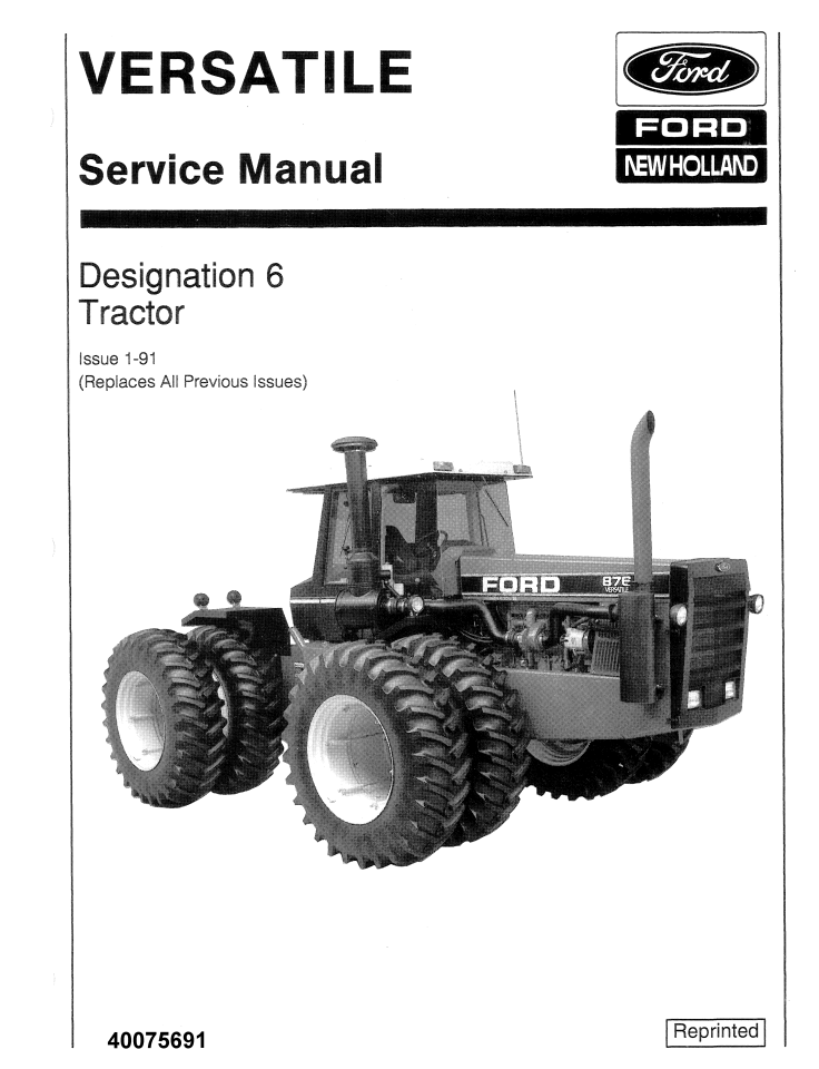 FORD NEW HOLLAND 836 846 VERSATILE DESIGNATION 6 4WD TRACTOR