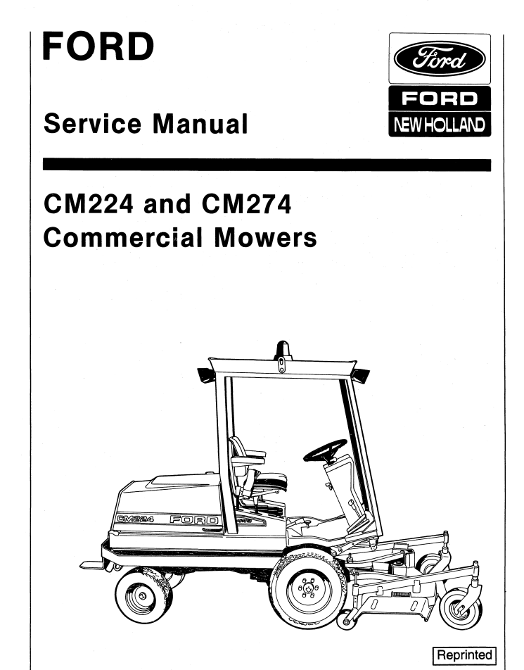 FORD NEW HOLLAND CM224 CM274 COMMERCIAL LAWN MOWER