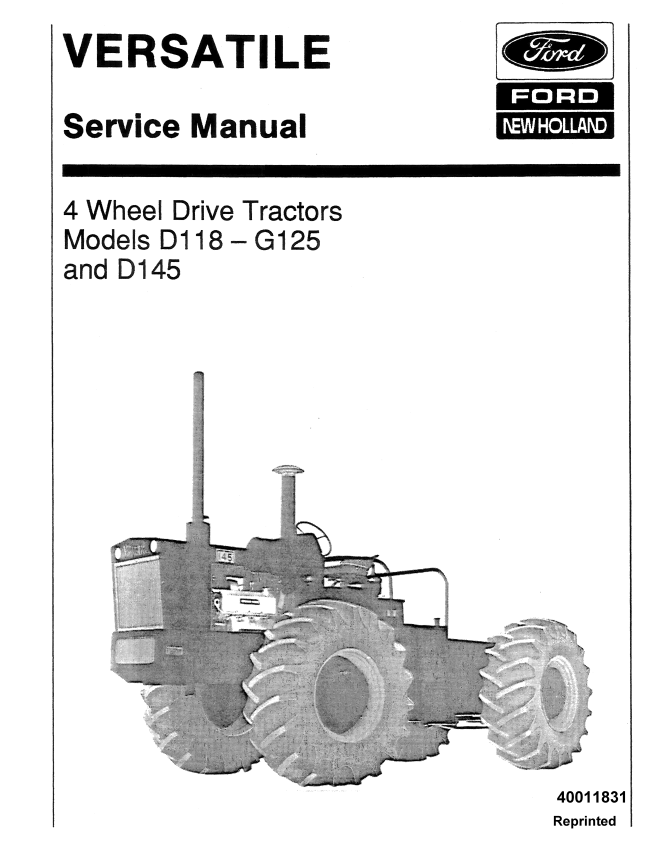 FORD NEW HOLLAND VERSATILE D118 D145 G125 4WD TRACTOR