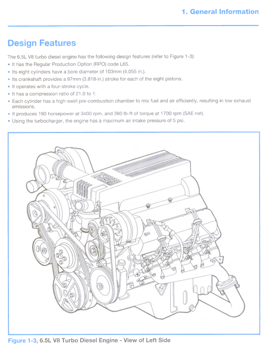 GM 6.5L V8 EFI TURBO DIESEL ENGINE