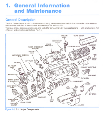 GM DETROIT DIESEL 6.2L V8 DIESEL LL4 LH6 ENGINE