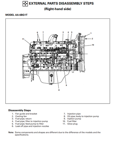 HITACHI 6BG1 6WG1 DIESEL ENGINE