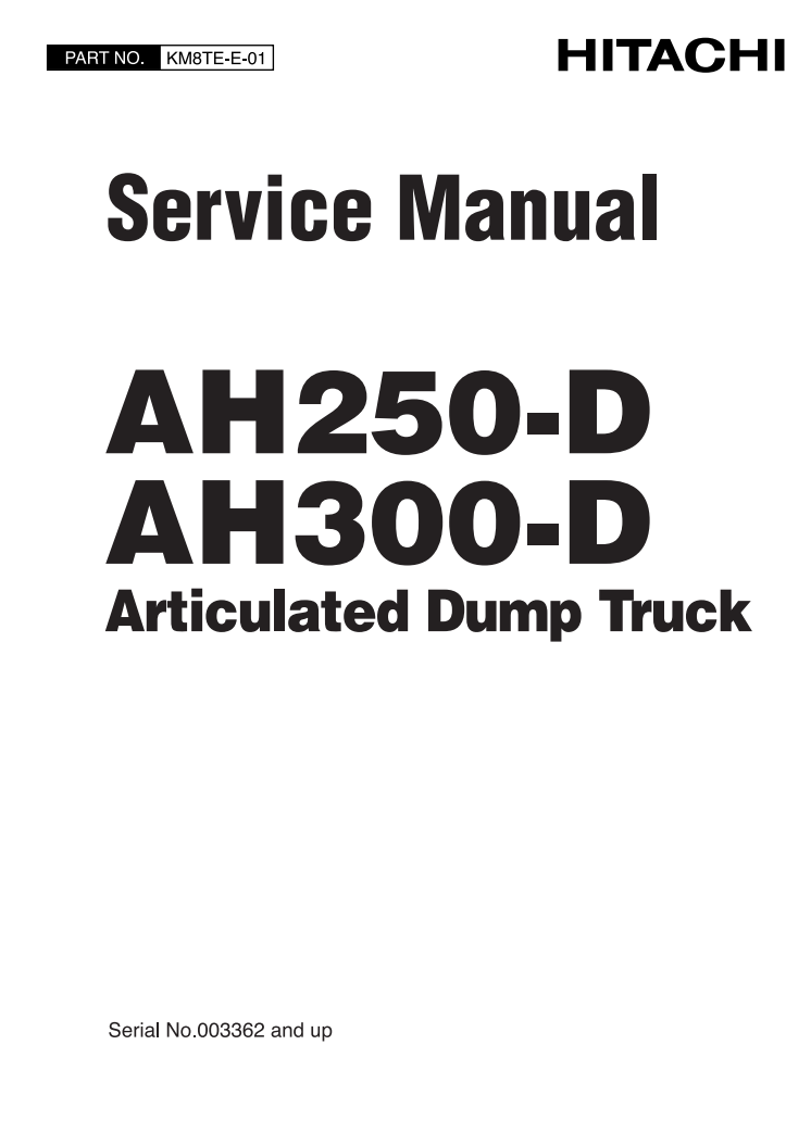 HITACHI AH250D AH300D ARTICULATED DUMP TRUCK