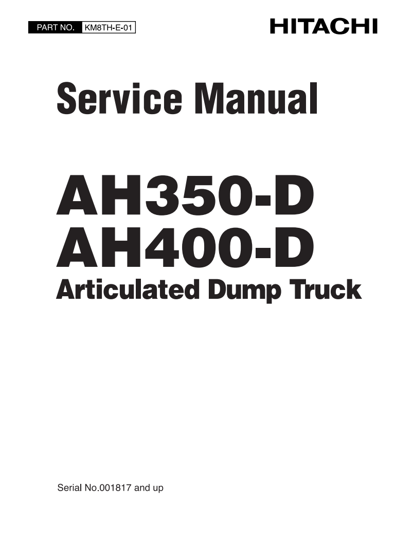HITACHI AH350D AH400D ARTICULATED DUMP TRUCK