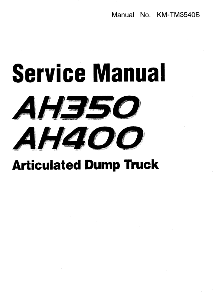 HITACHI AH350 AH400 ARTICULATED DUMP TRUCK