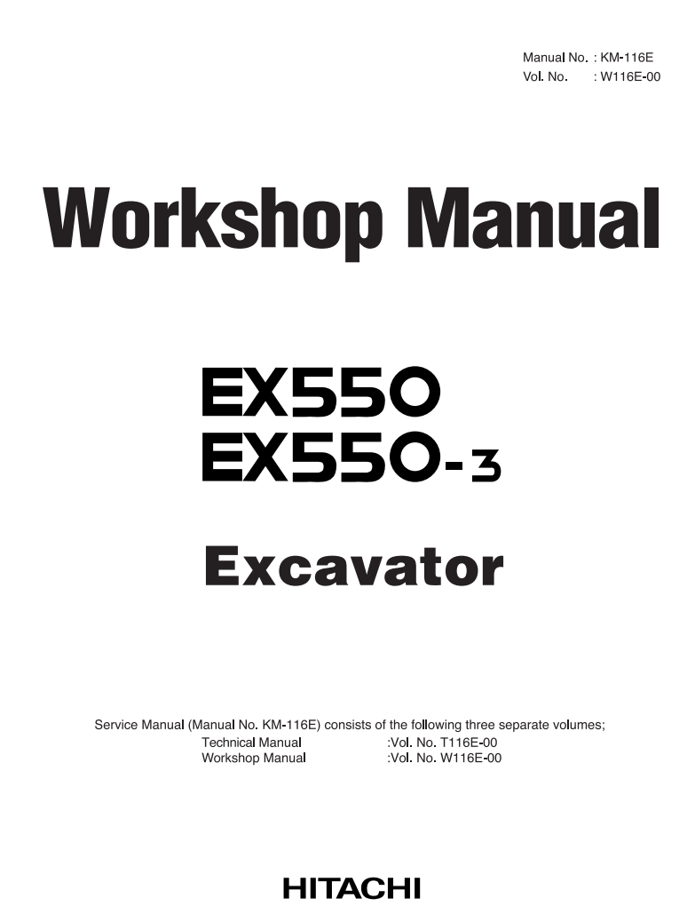 HITACHI EX550 EX550-3 EXCAVATOR LOADER