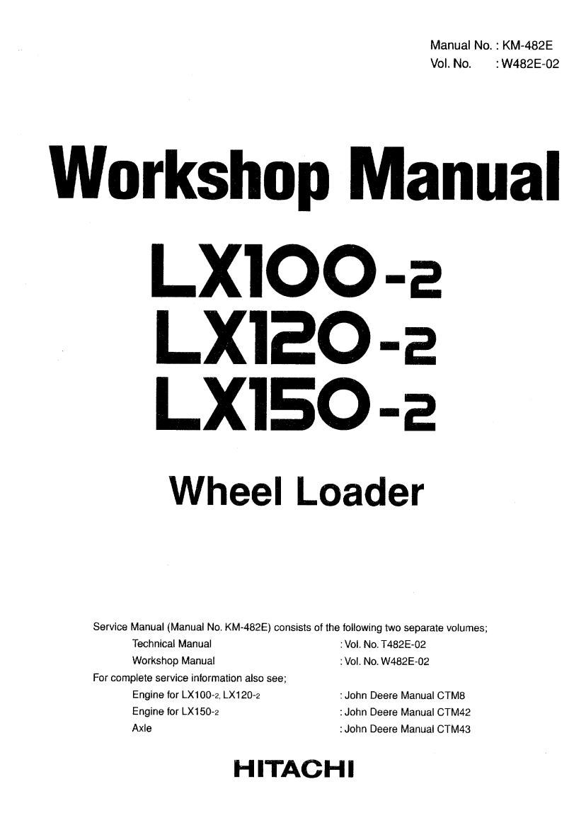 HITACHI LX100-2 LX120-2 LX150-2 TRACTOR