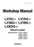 HITACHI LX110 -7 LX130 -7 LX160 -7 LX190 -7 LX230 -7 WHEEL LOADER TRACTOR