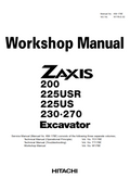 HITACHI ZAXIS 200 225USR 225US 230 270 DIGGER