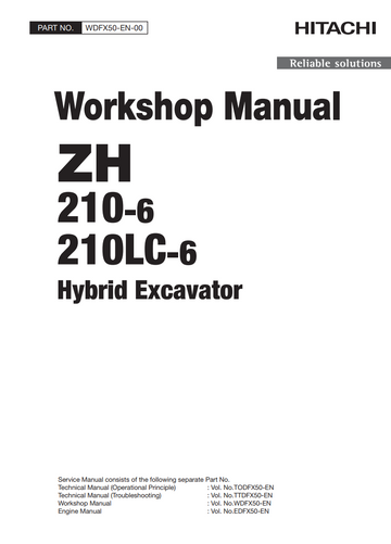 HITACHI ZH210-6 ZH210LC-6 HYBRID CRAWLER LOADER