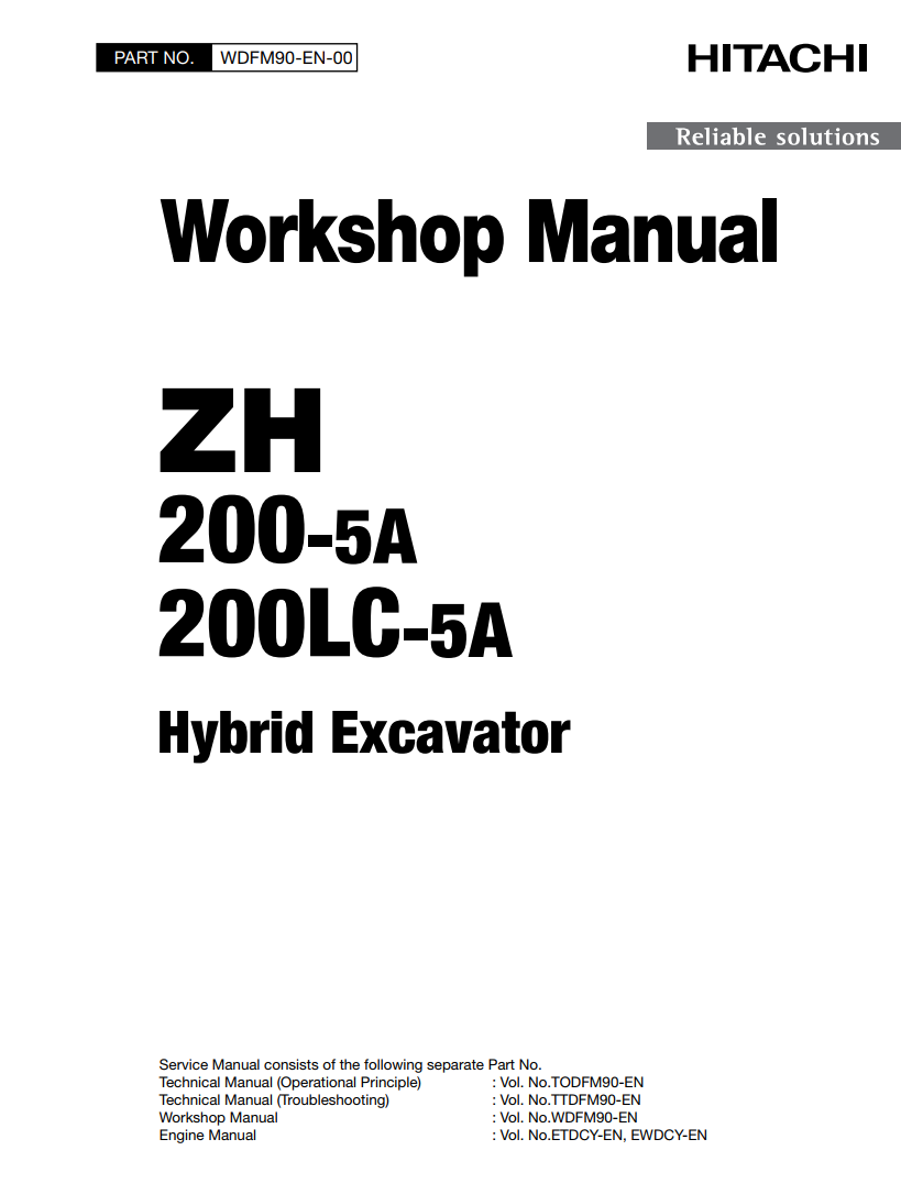 HITACHI ZH 200-5A ZH 200LC-5A CRAWLER LOADER