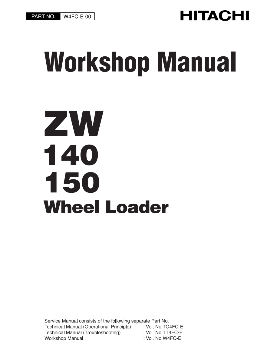HITACHI ZW140 ZW150 LOADER TRACTOR