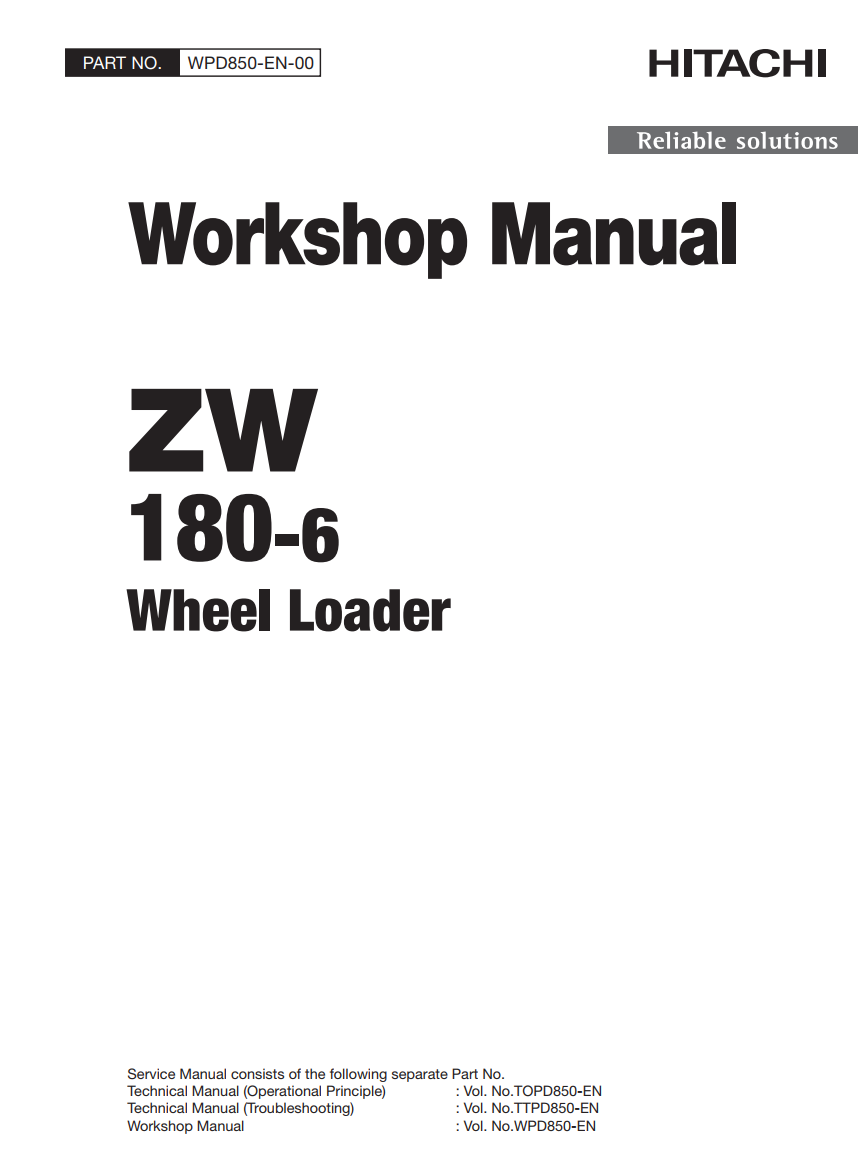 HITACHI ZW180 -6 LOADER TRACTOR