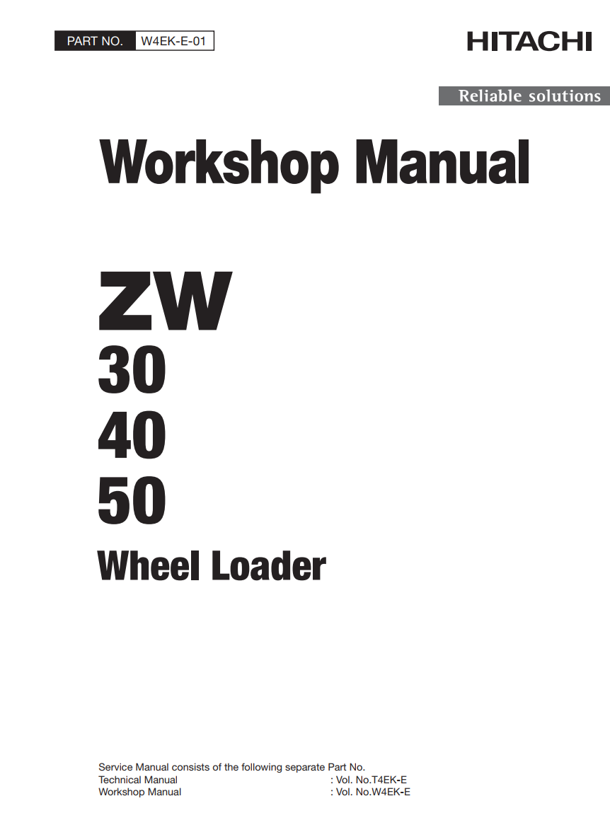 HITACHI ZW30 ZW40 ZW50 TRACTOR