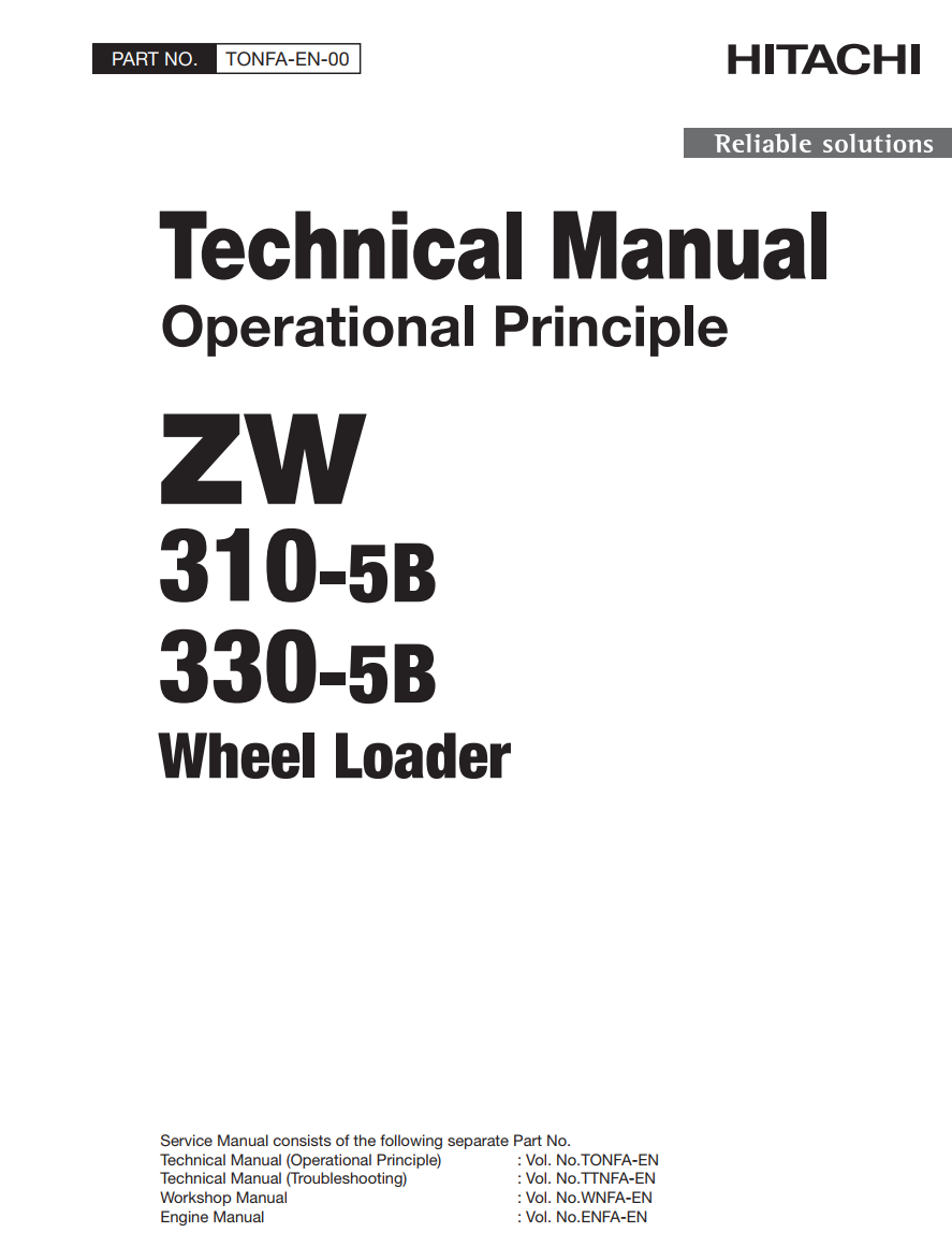 HITACHI ZW310 -5B ZW330 -5B LOADER