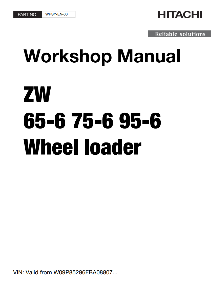 HITACHI ZW65-6 ZW75-6 ZW95-6 TRACTOR