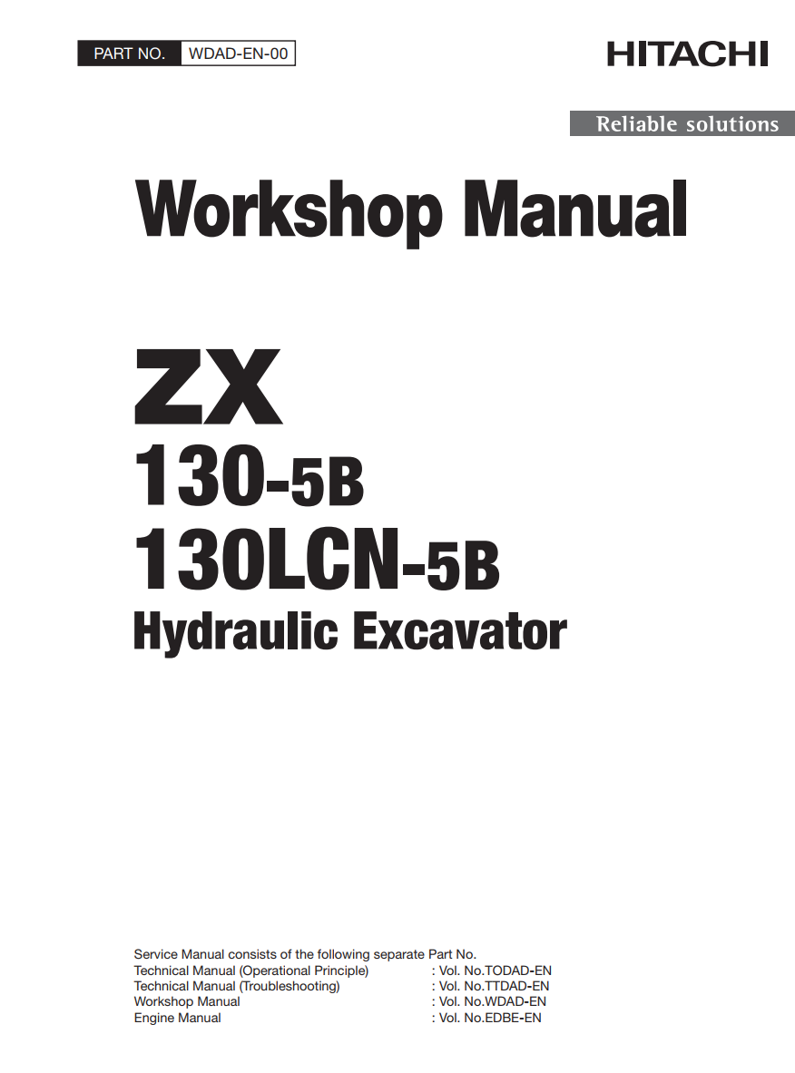 HITACHI ZX130 -5B ZX130LCN -5B HYDRAULIC LOADER