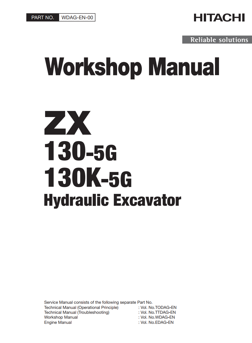 HITACHI ZX130 -5G ZX130K -5G HYDRAULIC EXCAVATOR