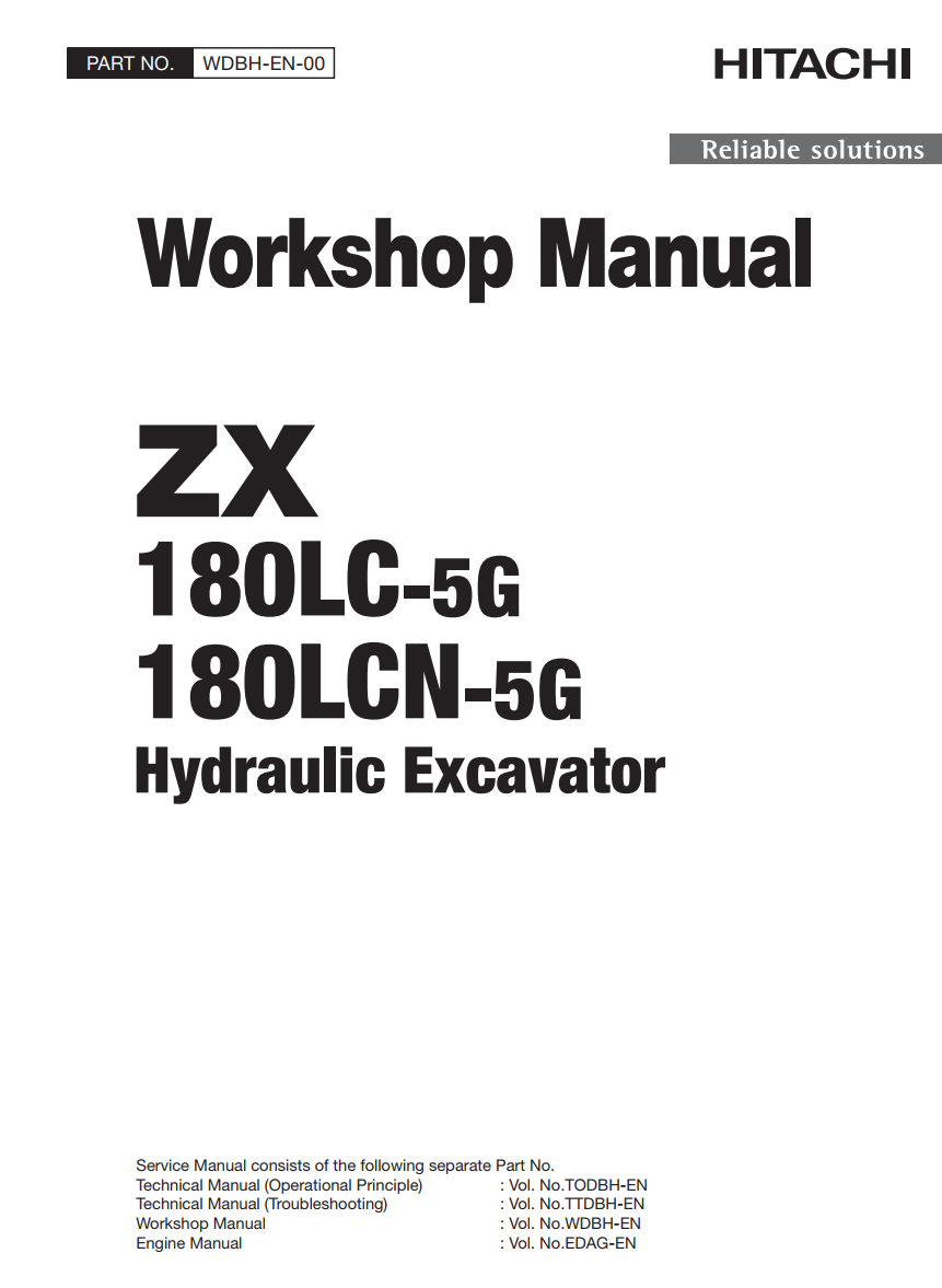 HITACHI ZX 180LC -5G ZX 180LCN -5G HYDRAULIC DIGGER