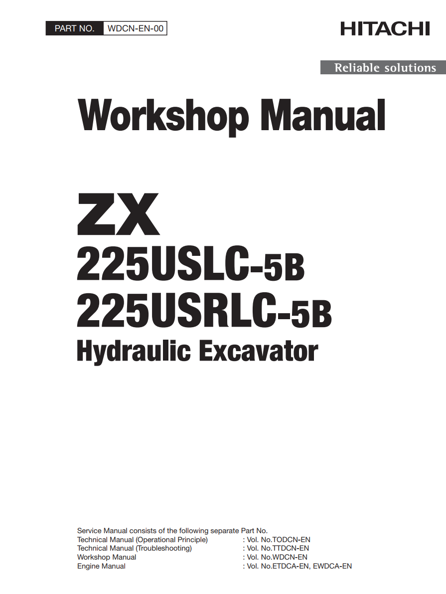 HITACHI ZX 225USLC-5B ZX 225USRLC-5B DIGGER