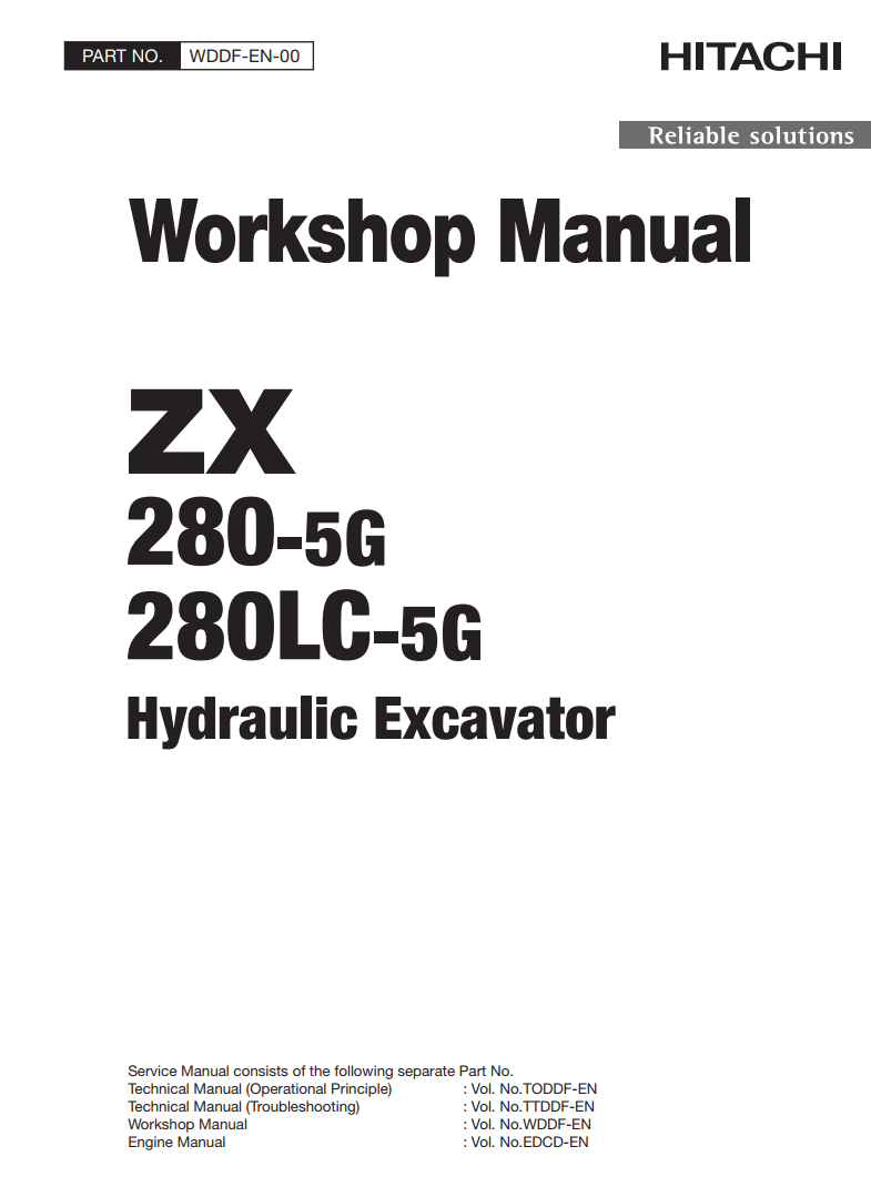 HITACHI ZX 280-5G ZX 280LC -5G DIGGER