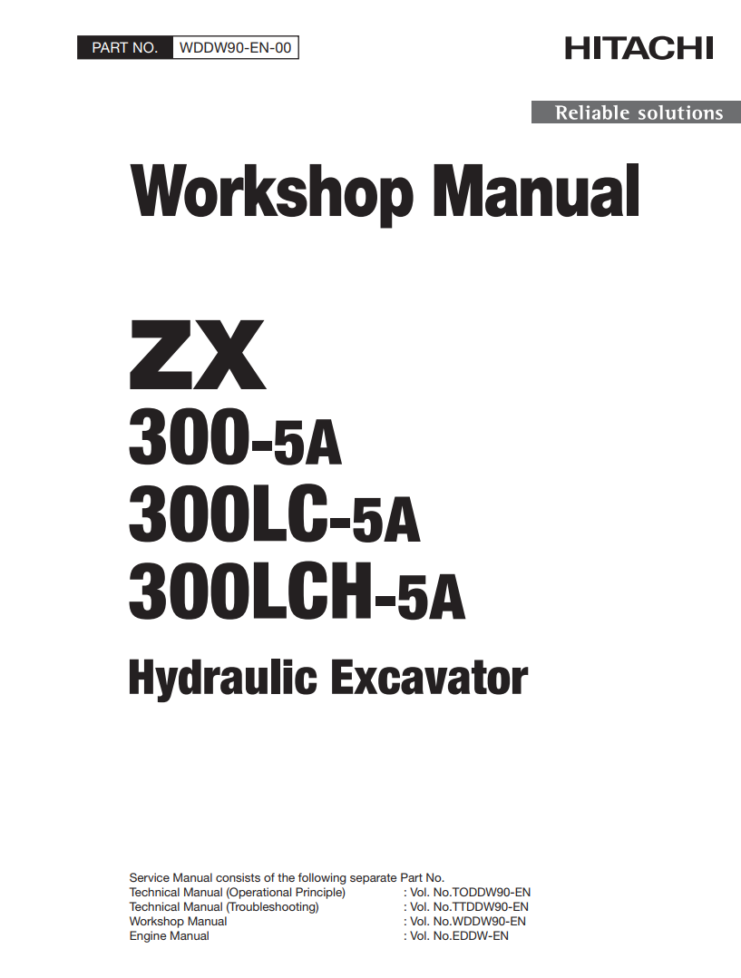 ZX300 -5A ZX300LC-5A ZX300LCH -5A HYDRAULIC DIGGER