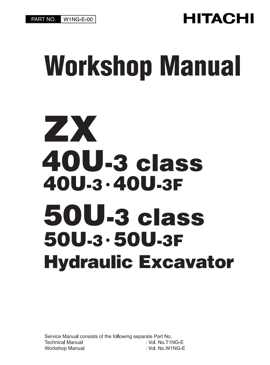 HITACHI ZX40U-3 ZX50U-3 EXCAVATOR