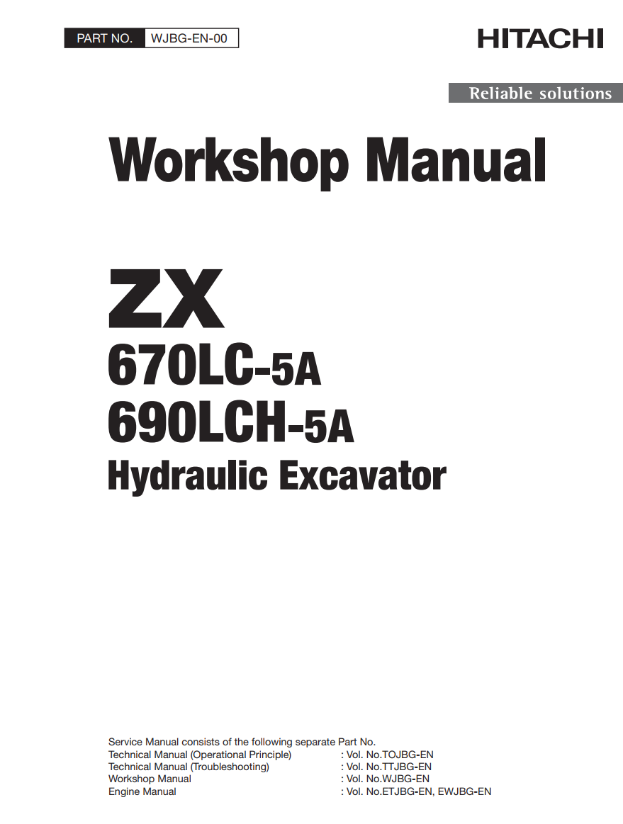 HITACHI ZX 670LC-5A ZX 690LCH-5A DIGGER