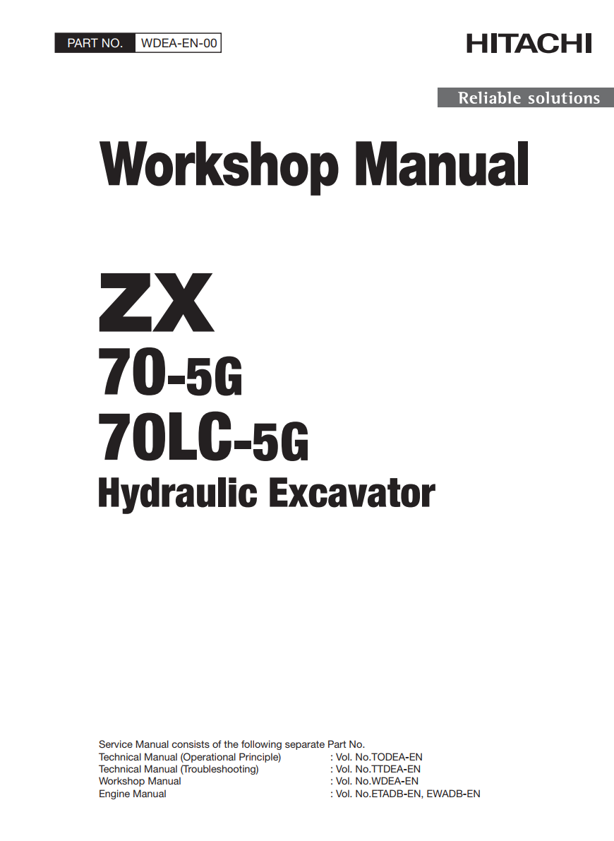 HITACHI ZX70 -5G ZX70LC -5G HYDRAULIC LODER
