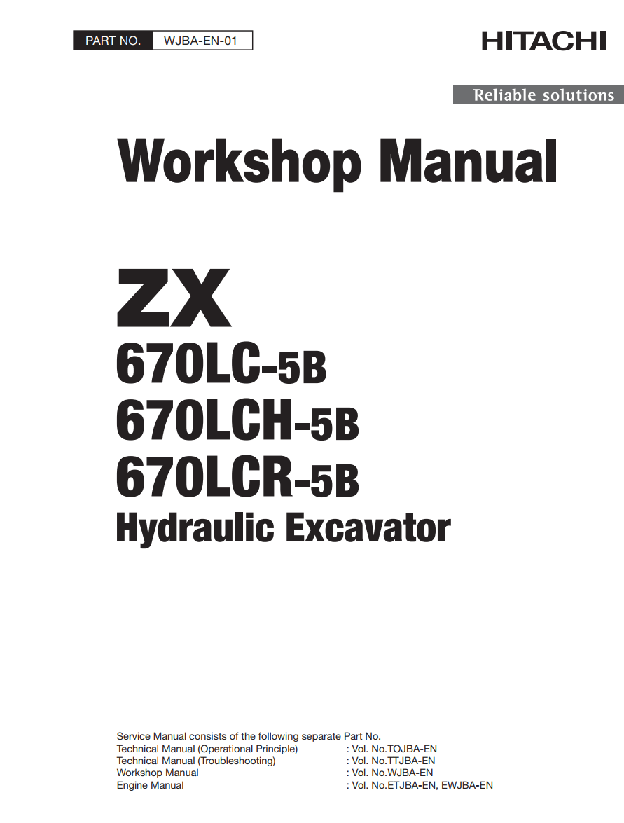 HITACHI ZX670LC-5B ZX670LCH-5B ZX670LCR-5B DIGGER