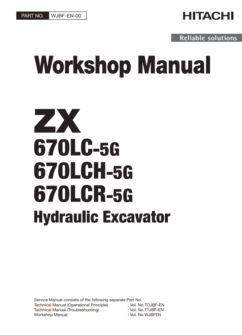 HITACHI ZX670LC-5G ZX670LCH-5G ZX670LCR-5G DIGGER