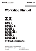 HITACHI ZX870-6 870LC-6 890H-6 890LCH-6 890R-6 890LCR-6 DIGGER