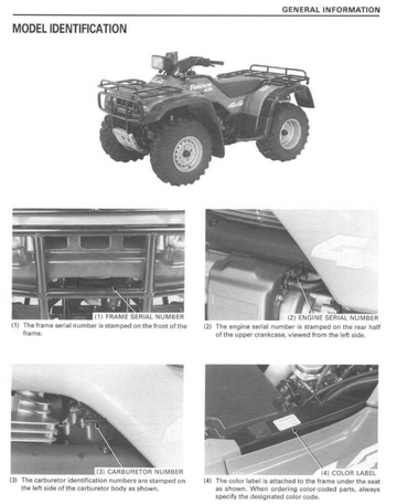 HONDA FOREMAN 400 TRX400 FW FOURTRAX 1995-2003 ATV 