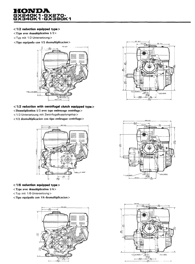 HONDA GX240 GX340 GX270 GX390 ENGINE