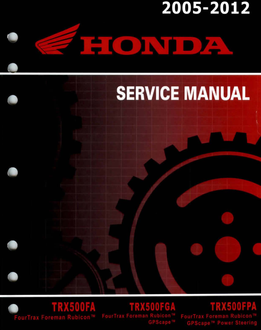 HONDA TRX500 FA FGA FPA 2005-2012 FOREMAN RUBICON ATV