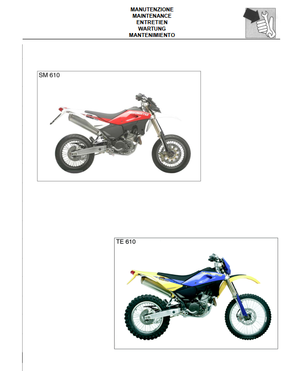 HUSQVARNA SM 610 TE 610 I.E. 2005 ONWARD BIKE