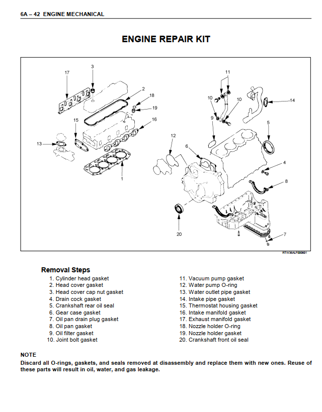 ISUZU 4JA1 4JH1 4JK1 4JJ1 C24SE TF UC N SERIES ENGINE