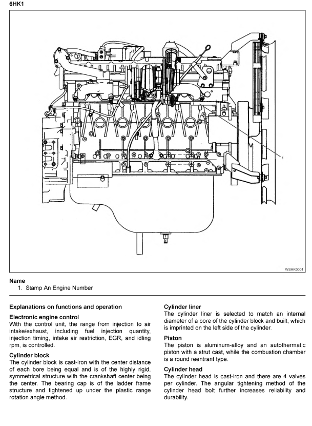 ISUZU HITACHI 4HK1 6HK1 INDUSTRIAL DIESEL ENGINE