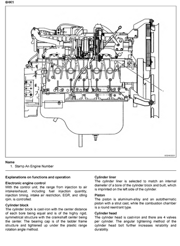 ISUZU HITACHI 4HK1 6HK1 INDUSTRIAL DIESEL ENGINE