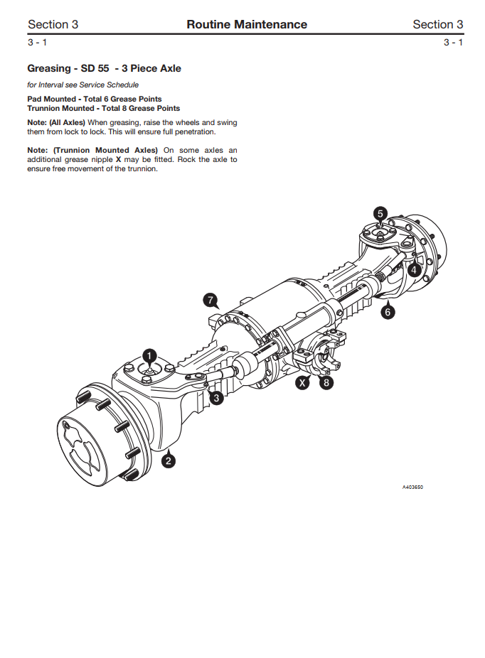 JCB SD 55-3 PIECE AXLES DRIVETRAIN SYSTEMS