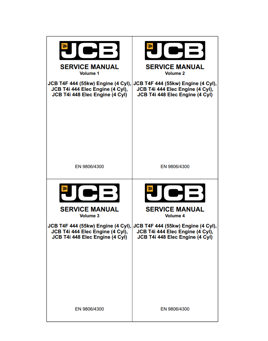 JCB T4F 444, T4i 444, T4i 448 4 Cyl. DIESEL ENGINE