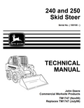 JOHN DEERE 240 AND 250 DIESEL SKID STEER EXCAVATOR