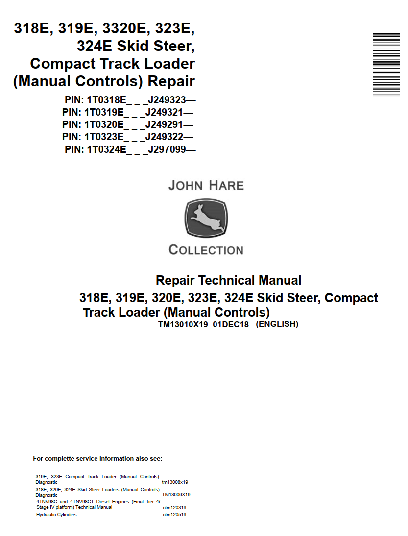 JOHN DEERE 318E 319E 320E 323E 324E EXCAVATOR