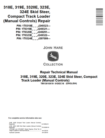 JOHN DEERE 318E 319E 320E 323E 324E EXCAVATOR