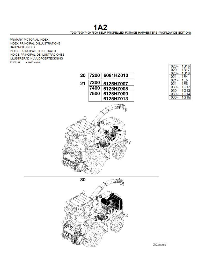 JOHN DEERE 7200 7300 7400 7500 PC4393 FORAGE HARVESTERS