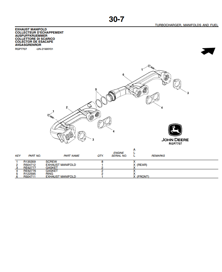 JOHN DEERE 8110 8120 8210 8220 8310 8320 8410 8420 8520 TRACTOR