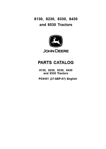 JOHN DEERE 8130 8230 8320 8430 8530 TRACTORS